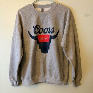 Coors Patriot Light Grey Crewneck Sweatshirt, Size Medium Men’s